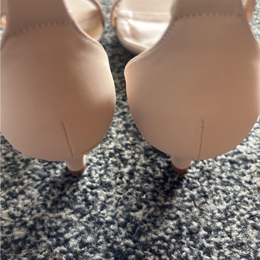 Ankle-Strap Low Heel Sandal in Nude - Picture 7 of 10